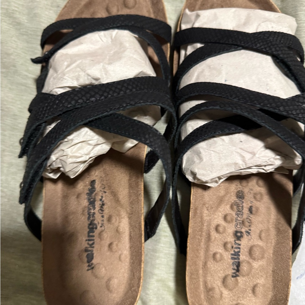 Walking Cradles Women's Black Sandals